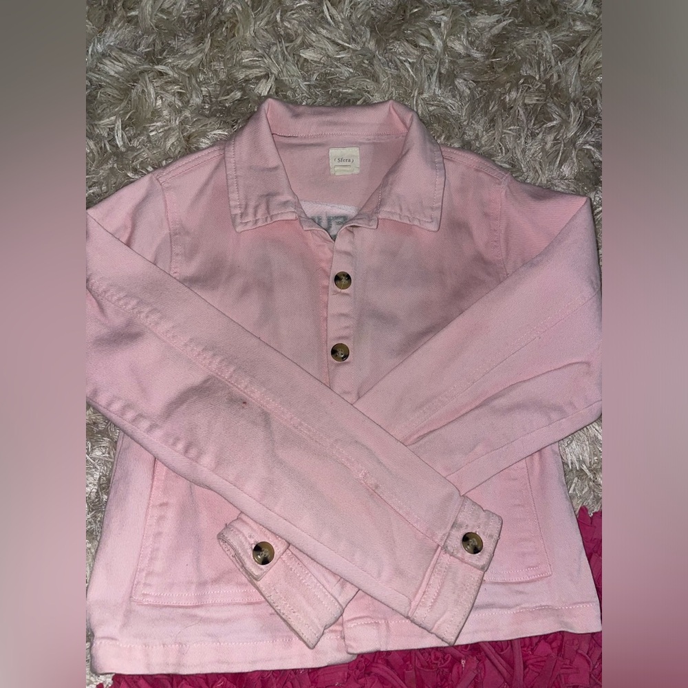 Pink denim jacket